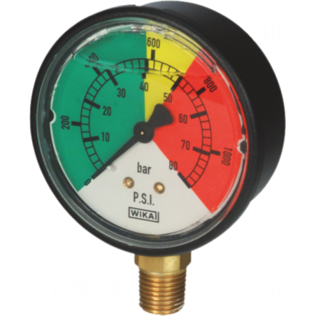 Manometro Scala 0÷25 Bar alla glicerina diametro 63 mm  Attacco Verticale 1/4" Gas
