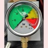 MANOMETRO INOX  0-60 BAR  CON GLICERINA SCALA COLORATA Diametro mm.63 filetto 1/4"